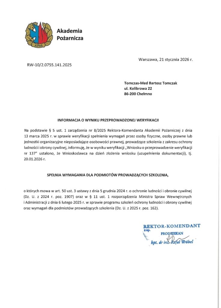 kurs obrony cywilnej akredytacja 