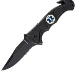 Nóż ratowniczy składany Mil-Tec Rescue Black - zbijak szyb i przecinak pasów