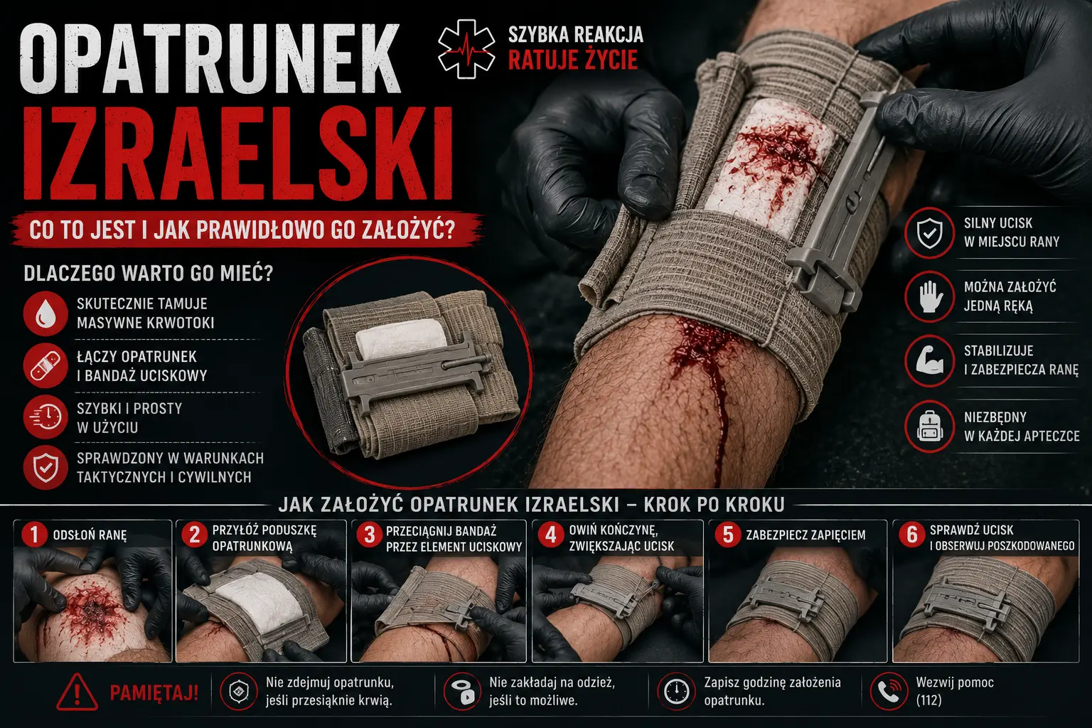 Opatrunek izraelski - co to jest i jak prawidłowo go założyć