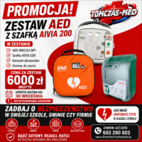 Defibrylator AED iPAD CU-SP1 + szafka AIVIA 200 - kompletny zestaw
